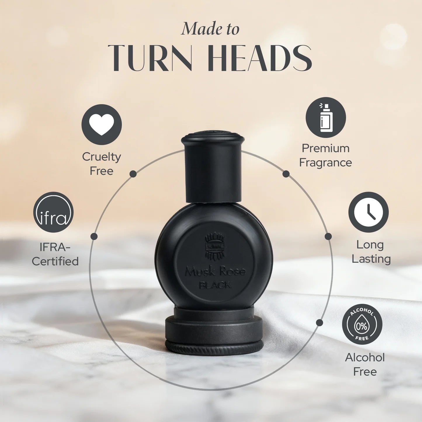 AJMAL Musk Rose Black Concentrated Perfume 12 ML for Unisex