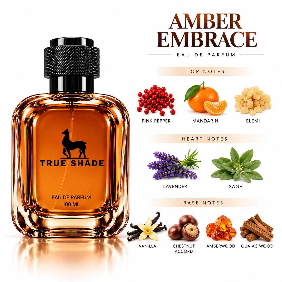 True Shade Amber Embrace 100ml Eau de Parfum perfume bottle additional product view