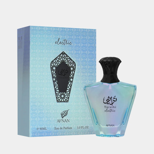 Afnan Turathi Electric Eau de Parfum 90ml bottle, citrus fruity fragrance