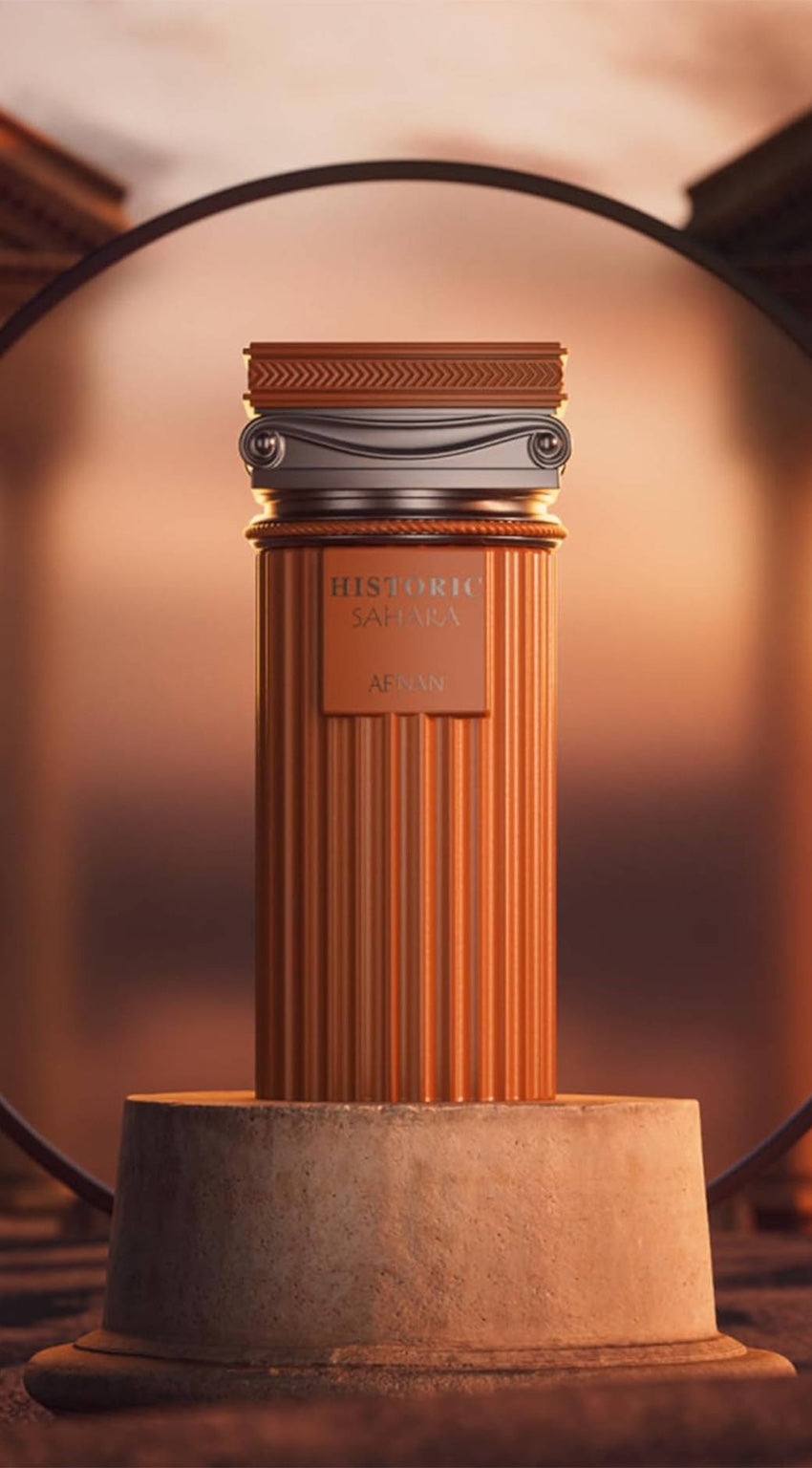 Afnan Historic Sahara Eau de Parfum 100ml bottle lifestyle image