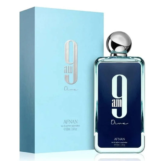 Afnan 9AM Dive Eau de Parfum 100ml bottle, unisex aquatic-citrus fragrance