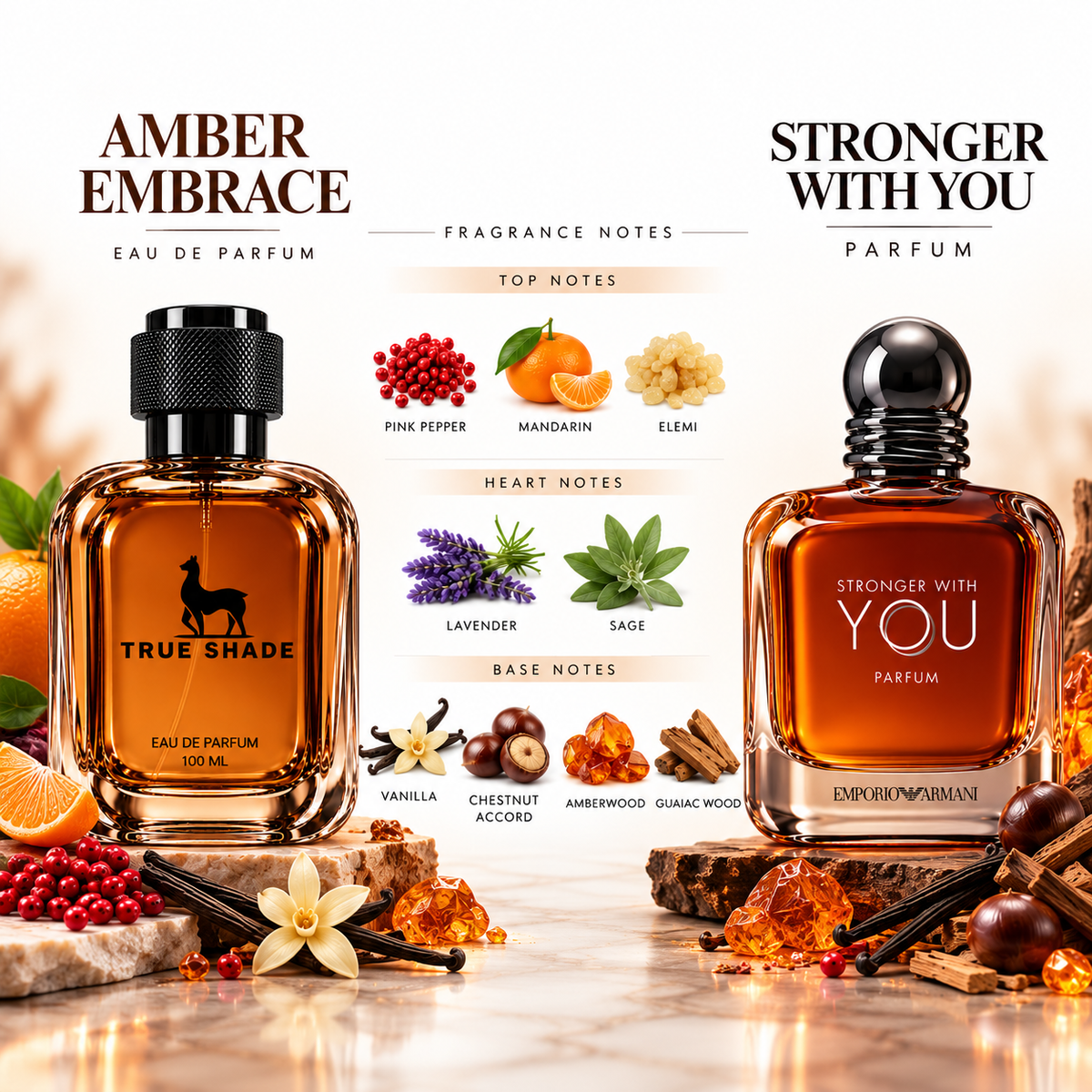 True Shade Amber Embrace 100ml Eau de Parfum perfume fragrance promotional image