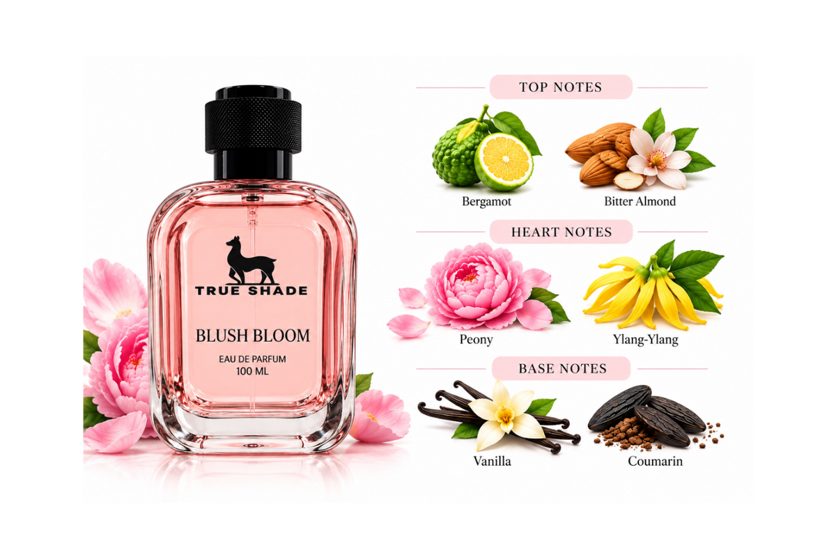 True Shade Blush Bloom 100ml Eau de Parfum perfume fragrance promotional image