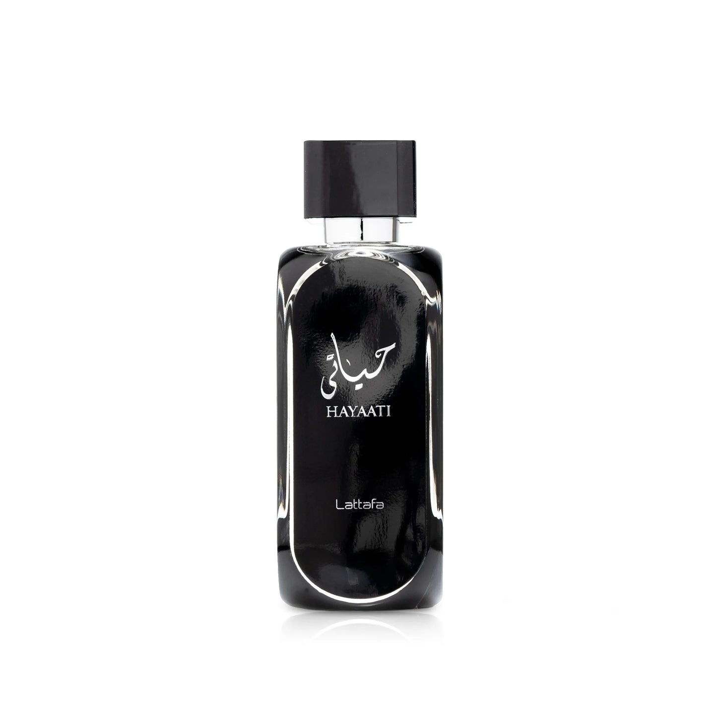 Lattafa Hayaati perfume bottle on a white background
