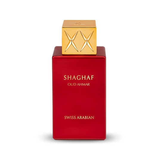 Swiss Arabian Shaghaf Oud Ahmar Eau De Parfum For Unisex (75ml) box packaging